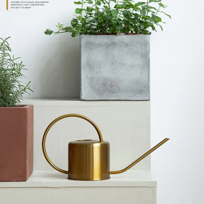 Stainless Steel Watering Can - Large Capacity Plant Watering Pot with Long Spout - ZOOMNSTORE