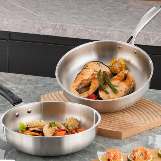 Stainless Steel Wok - Thickened Non Stick Pan With Extended Handle For Gas Stove - ZOOMNSTORE