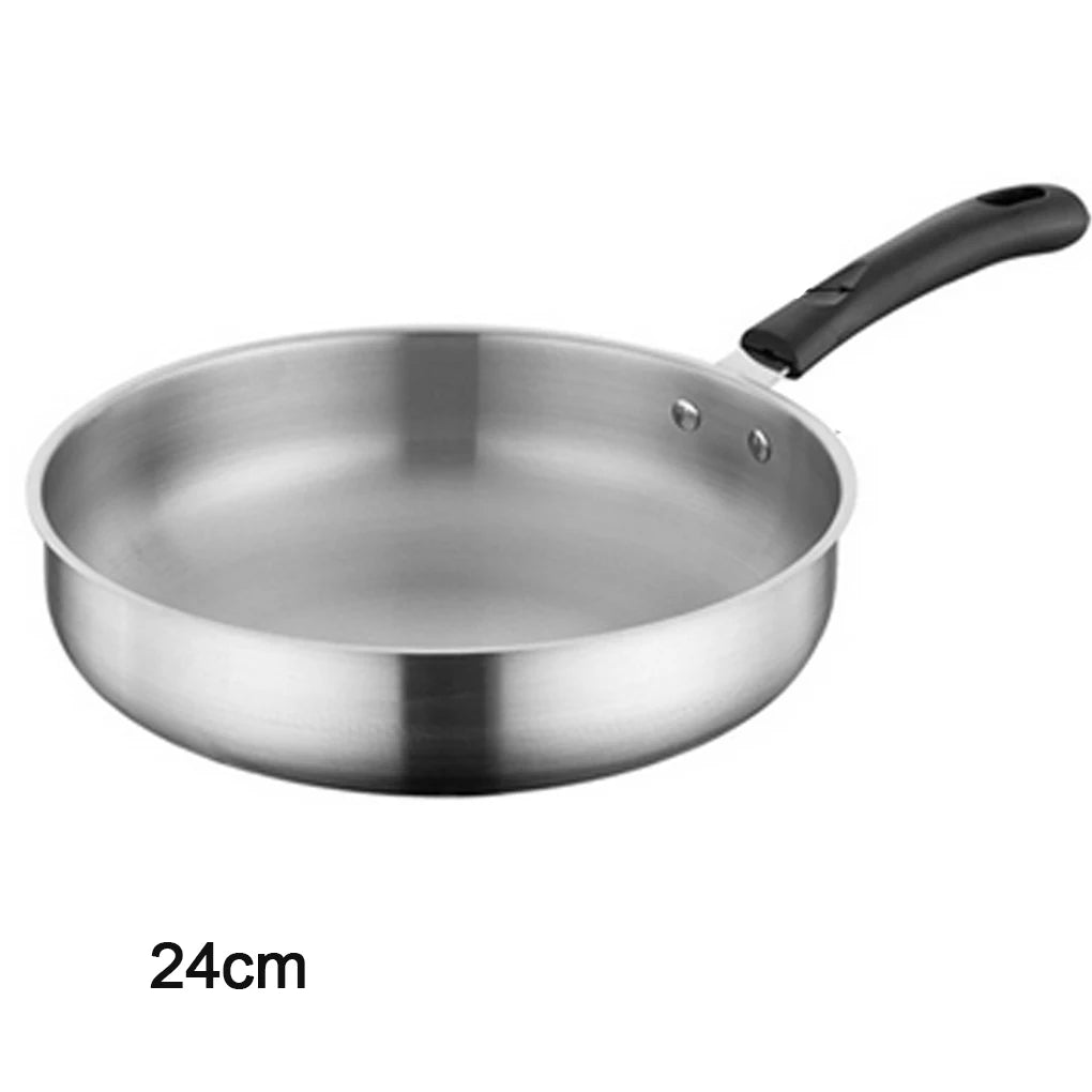 Stainless Steel Wok - Thickened Non Stick Pan With Extended Handle For Gas Stove - ZOOMNSTORE
