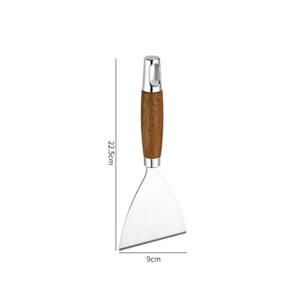 Stainless Steel Wooden Handle Spatula - Cooking BBQ Teppanyaki Tool - ZOOMNSTORE