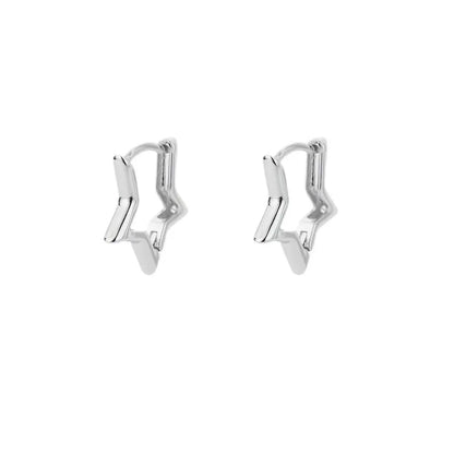 Star Hoop Earrings - Gold Star Earrings Hypoallergenic Geometric Hoops for Women - ZOOMNSTORE