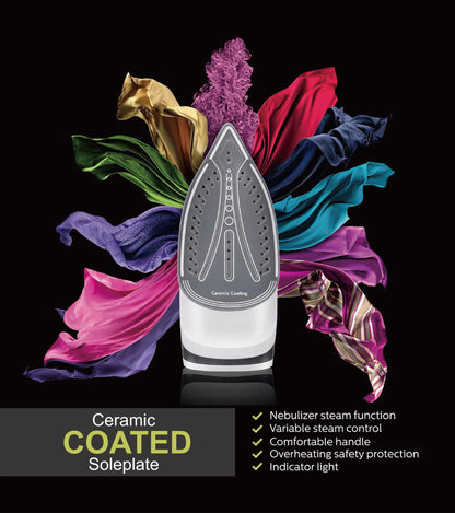 Steam Iron Electric Steamer SF-9080 | Ceramic Soleplate & Burst Steam Function - ZOOMNSTORE