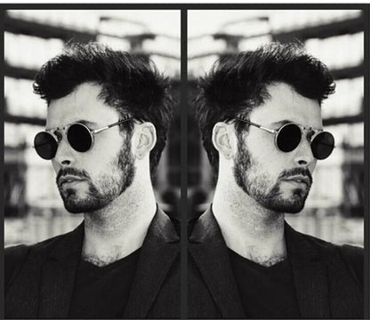 Steampunk Fold Sunglasses – Round Vintage UV400 Protective Glasses With Double Lens - ZOOMNSTORE