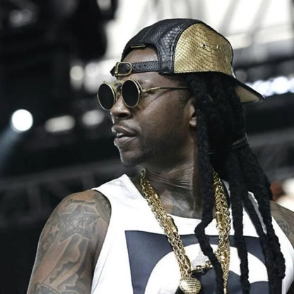 Steampunk Fold Sunglasses – Round Vintage UV400 Protective Glasses With Double Lens - ZOOMNSTORE