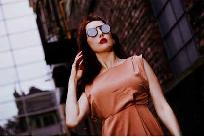 Steampunk Fold Sunglasses – Round Vintage UV400 Protective Glasses With Double Lens - ZOOMNSTORE