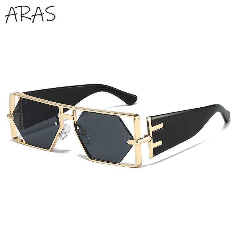 Steampunk Sunglasses - Luxury Hollow Metal Frame UV400 Shades - ZOOMNSTORE