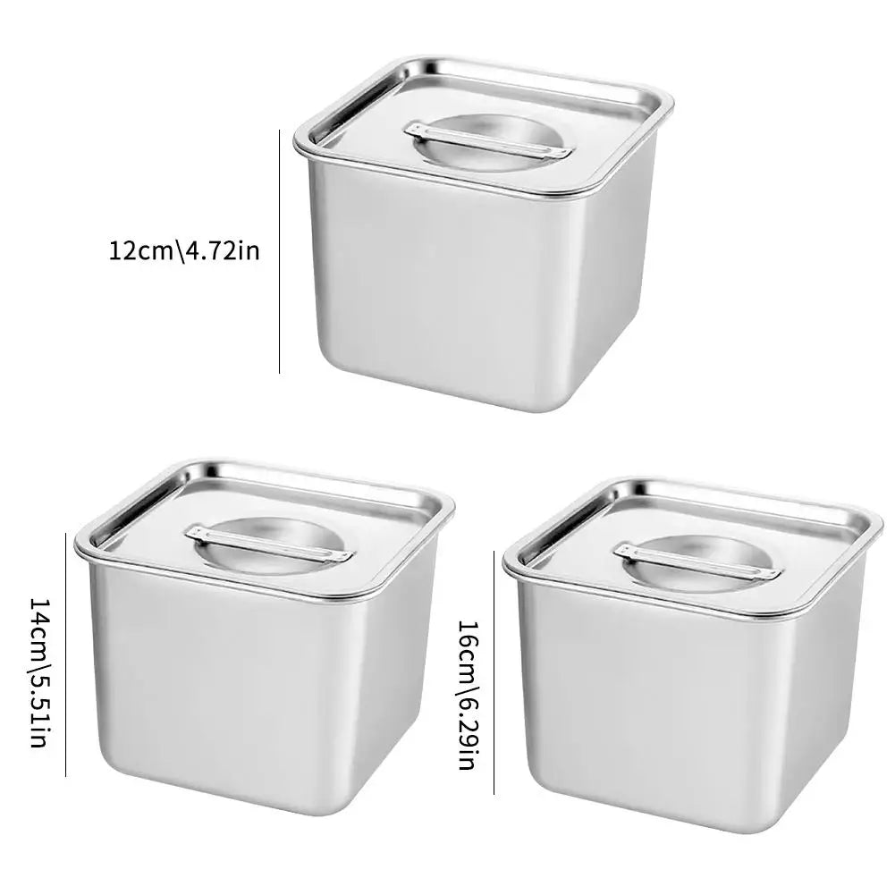 2025 Steel Kitchen Oil Storage Containers Food Grade Square Airtight Lids Spice Jars Set For Seasoning Cooking - ZOOMNSTORE