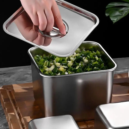 2025 Steel Kitchen Oil Storage Containers Food Grade Square Airtight Lids Spice Jars Set For Seasoning Cooking - ZOOMNSTORE