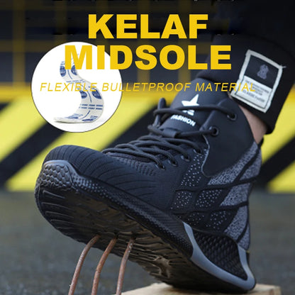 Steel Toe Safety Boots - Lightweight Work Shoes With Kevlar Puncture Resistant Sole - ZOOMNSTORE