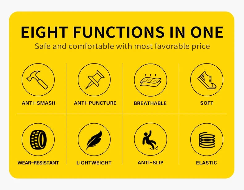 Steel Toe Safety Boots - Lightweight Work Shoes With Kevlar Puncture Resistant Sole - ZOOMNSTORE