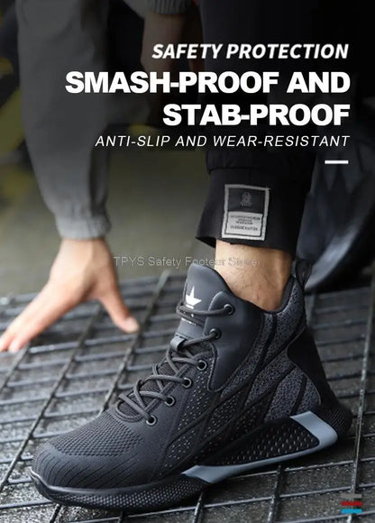 Steel Toe Safety Boots - Lightweight Work Shoes With Kevlar Puncture Resistant Sole - ZOOMNSTORE
