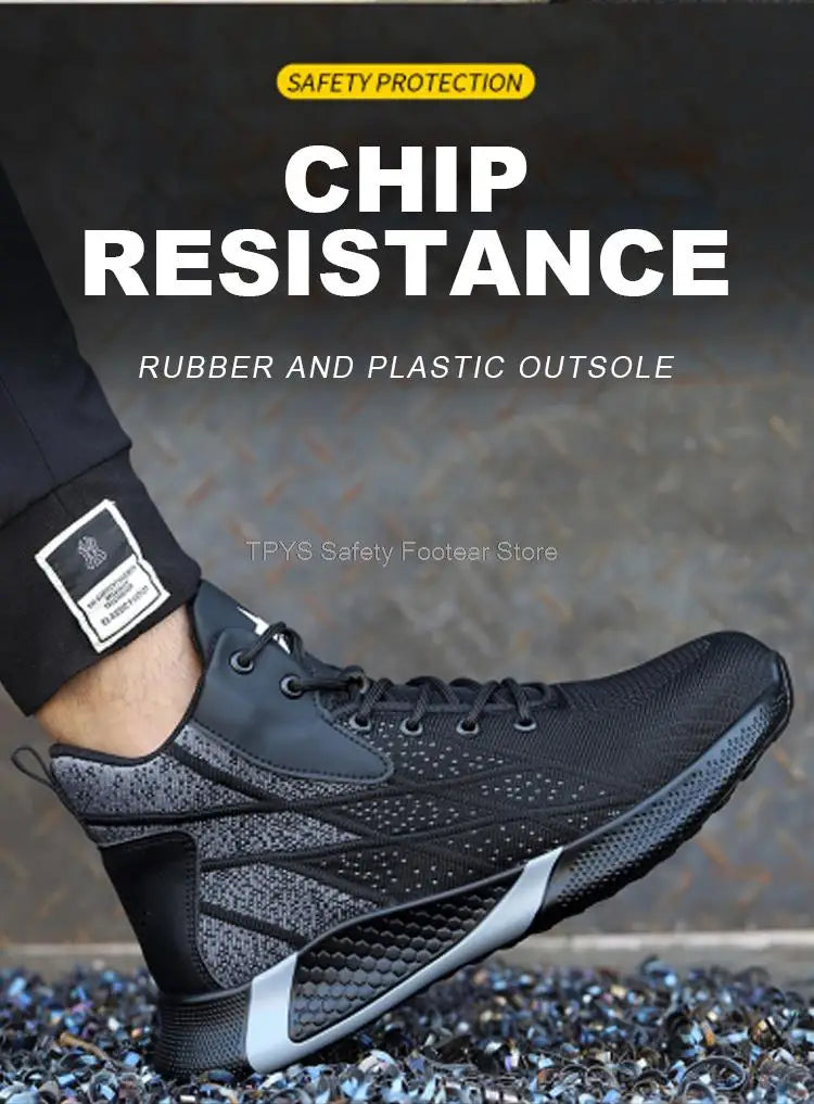 Steel Toe Safety Boots - Lightweight Work Shoes With Kevlar Puncture Resistant Sole - ZOOMNSTORE