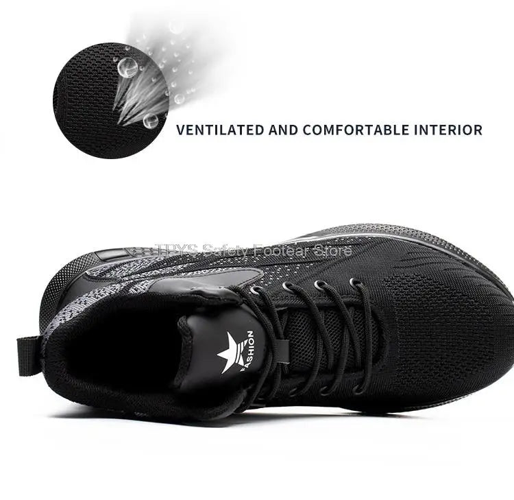 Steel Toe Safety Boots - Lightweight Work Shoes With Kevlar Puncture Resistant Sole - ZOOMNSTORE