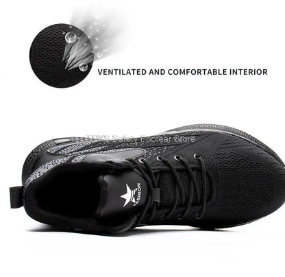 Steel Toe Safety Boots - Lightweight Work Shoes With Kevlar Puncture Resistant Sole - ZOOMNSTORE