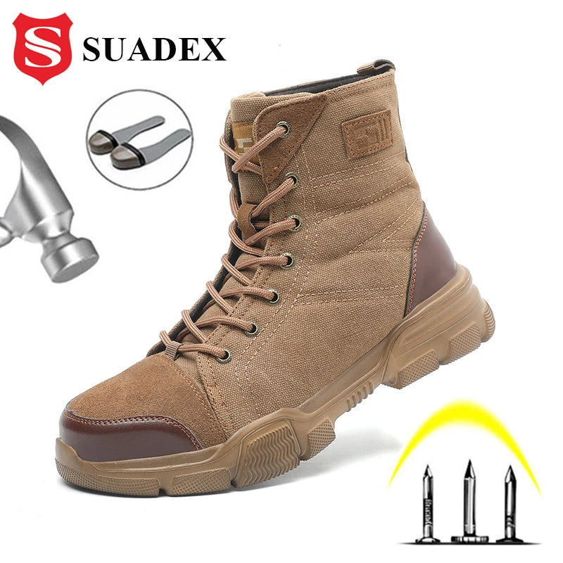 Steel Toe Work Boots - Men's Safety Boots With Kevlar Midsole & Non Slip Sole - ZOOMNSTORE