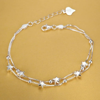 Fine Noble 925 Sterling Silver Solid Chain Bracelet For Women Men Charm Party Gift Wedding party Fashion Jewelry - ZOOMNSTORE
