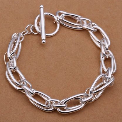 Fine Noble 925 Sterling Silver Solid Chain Bracelet For Women Men Charm Party Gift Wedding party Fashion Jewelry - ZOOMNSTORE