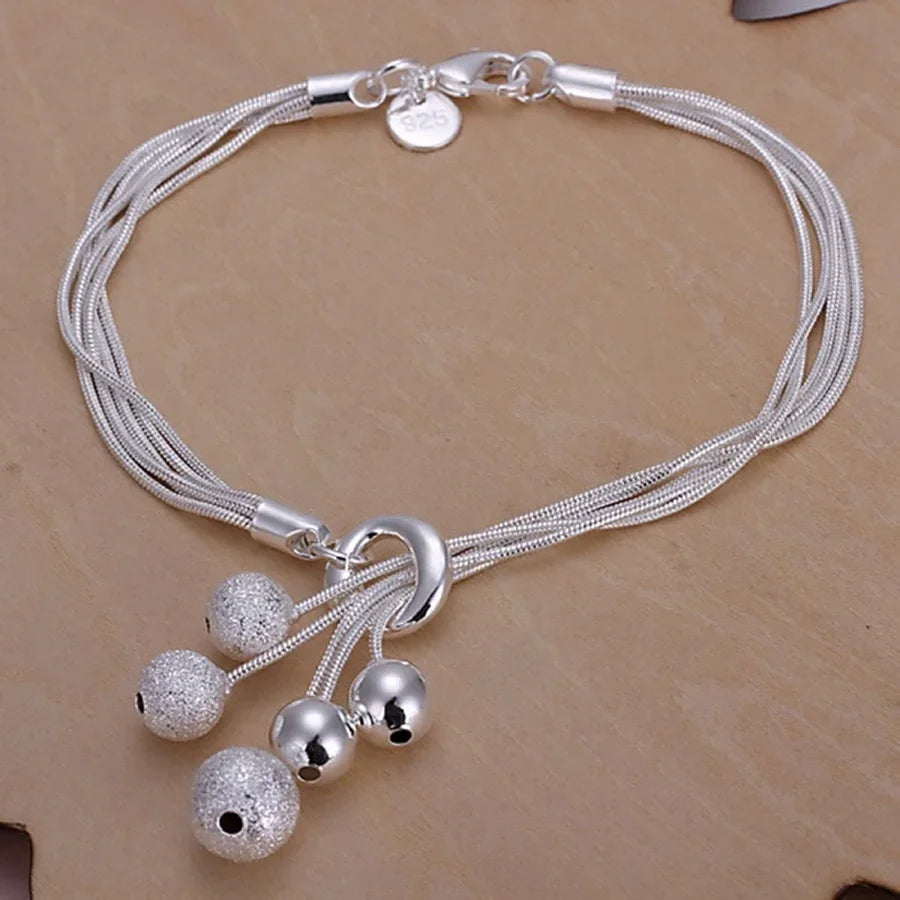 Fine Noble 925 Sterling Silver Solid Chain Bracelet For Women Men Charm Party Gift Wedding party Fashion Jewelry - ZOOMNSTORE