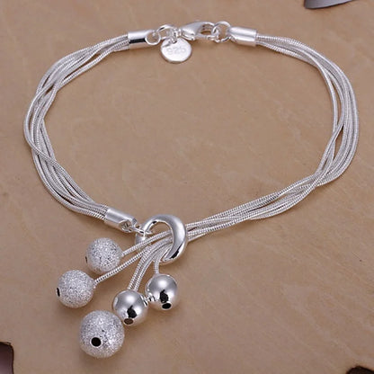 Fine Noble 925 Sterling Silver Solid Chain Bracelet For Women Men Charm Party Gift Wedding party Fashion Jewelry - ZOOMNSTORE