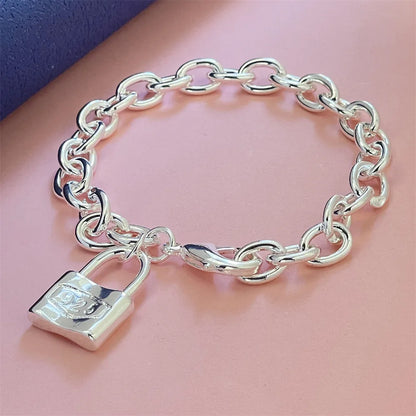 Fine Noble 925 Sterling Silver Solid Chain Bracelet For Women Men Charm Party Gift Wedding party Fashion Jewelry - ZOOMNSTORE