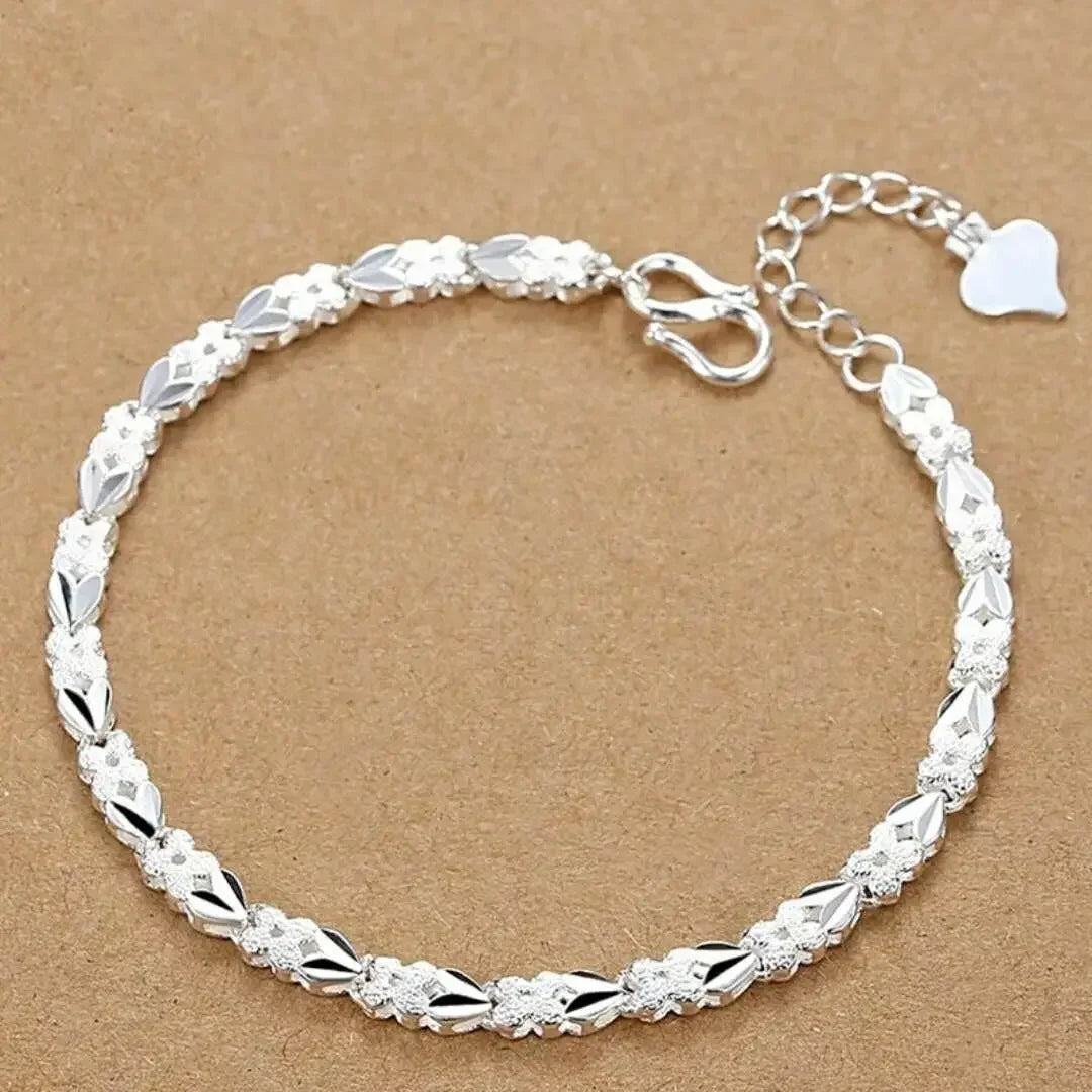 Fine Noble 925 Sterling Silver Solid Chain Bracelet For Women Men Charm Party Gift Wedding party Fashion Jewelry - ZOOMNSTORE