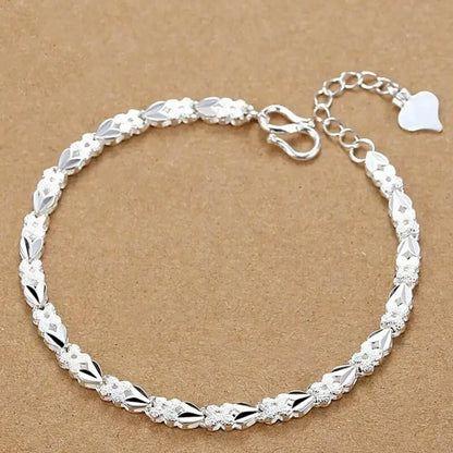 Fine Noble 925 Sterling Silver Solid Chain Bracelet For Women Men Charm Party Gift Wedding party Fashion Jewelry - ZOOMNSTORE