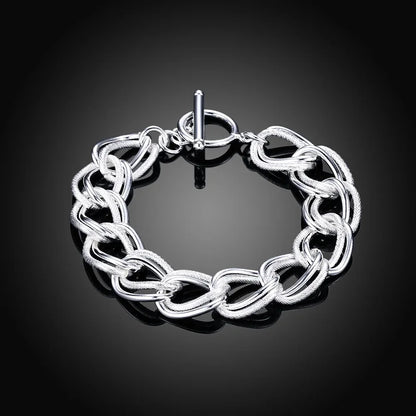 Fine Noble 925 Sterling Silver Solid Chain Bracelet For Women Men Charm Party Gift Wedding party Fashion Jewelry - ZOOMNSTORE