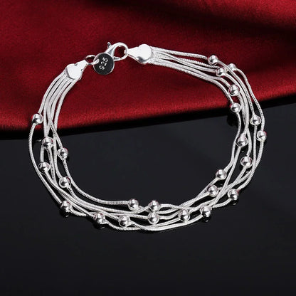 Fine Noble 925 Sterling Silver Solid Chain Bracelet For Women Men Charm Party Gift Wedding party Fashion Jewelry - ZOOMNSTORE