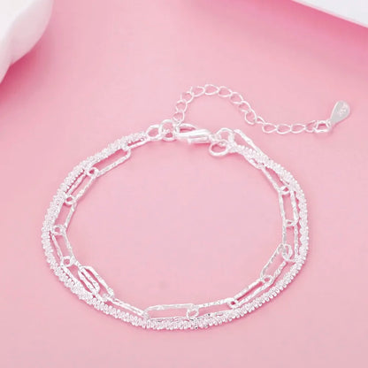 Fine Noble 925 Sterling Silver Solid Chain Bracelet For Women Men Charm Party Gift Wedding party Fashion Jewelry - ZOOMNSTORE