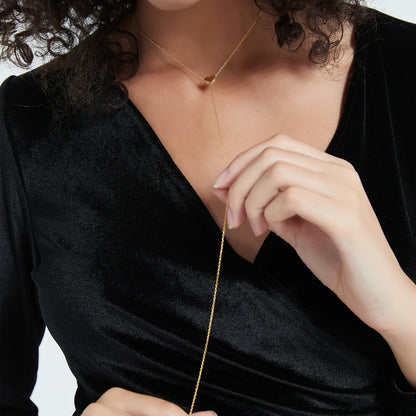 Sterling Silver Heart Necklace – Adjustable Chain, Gold Plated Pendant, Zircon Charm - ZOOMNSTORE