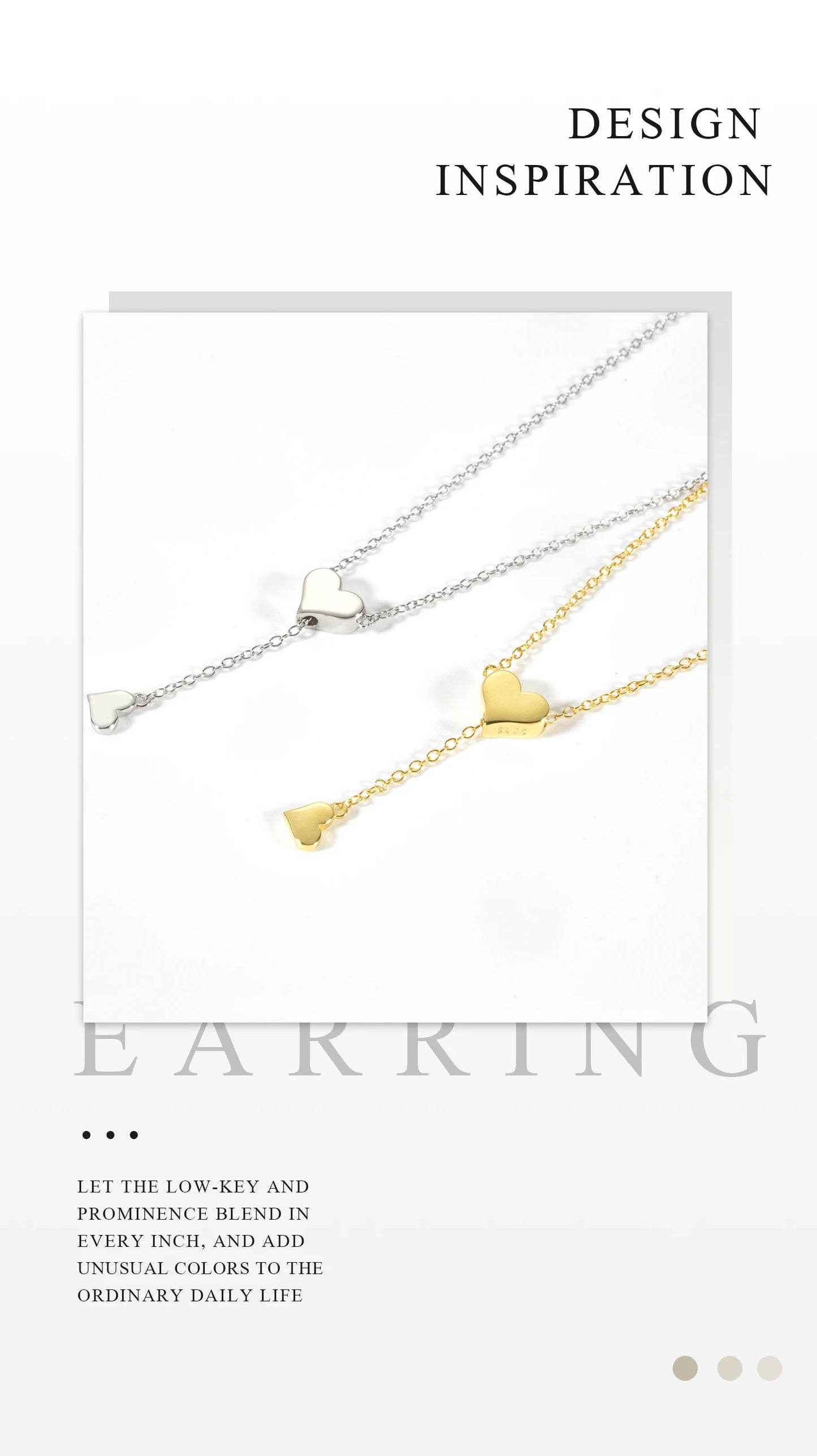 Sterling Silver Heart Necklace – Adjustable Chain, Gold Plated Pendant, Zircon Charm - ZOOMNSTORE