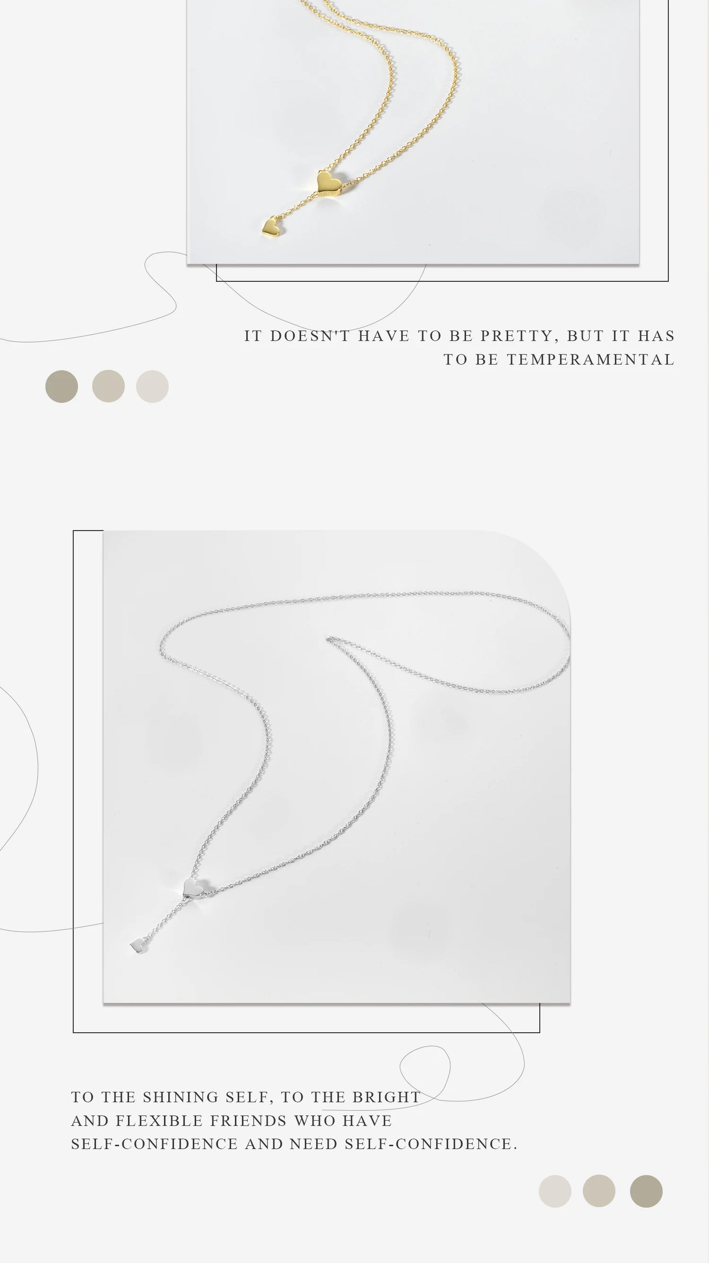 Sterling Silver Heart Necklace – Adjustable Chain, Gold Plated Pendant, Zircon Charm - ZOOMNSTORE