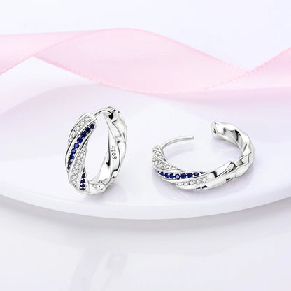 Sterling Silver Hoop Earrings – Zirconium Star Drop Style For Women’s Anniversary Jewelry Gift - ZOOMNSTORE