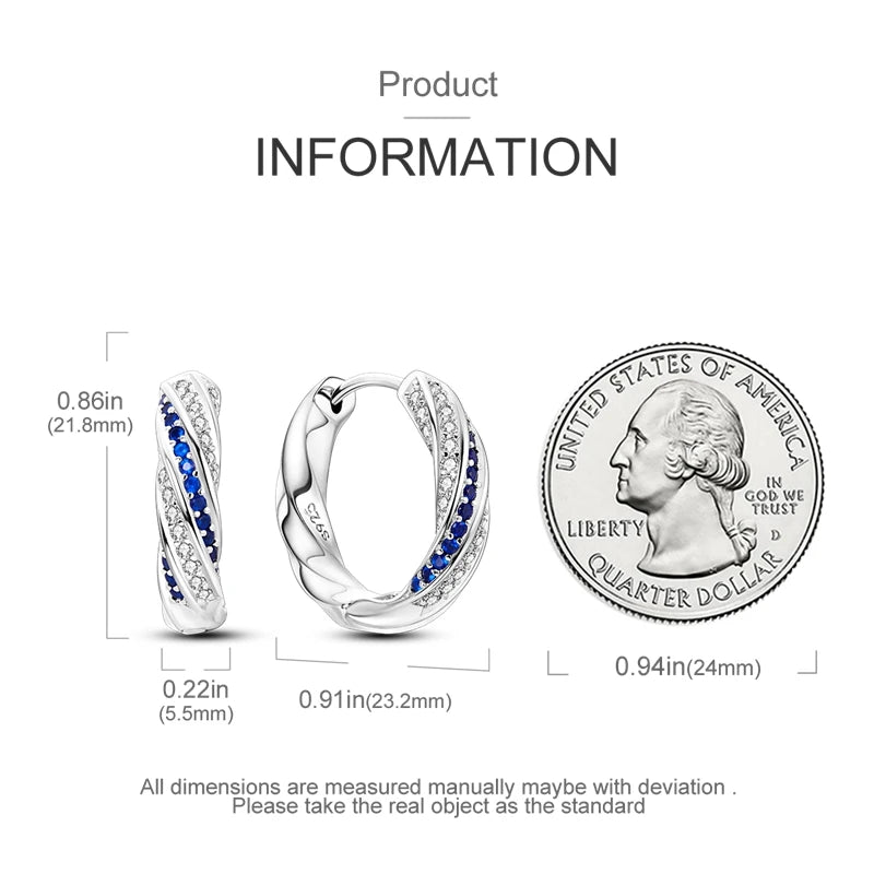 Sterling Silver Hoop Earrings – Zirconium Star Drop Style For Women’s Anniversary Jewelry Gift - ZOOMNSTORE