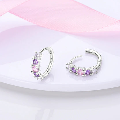 Sterling Silver Hoop Earrings – Zirconium Star Drop Style For Women’s Anniversary Jewelry Gift - ZOOMNSTORE