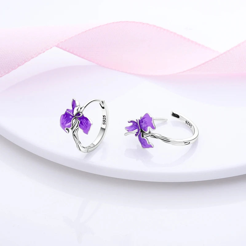 Sterling Silver Hoop Earrings – Zirconium Star Drop Style For Women’s Anniversary Jewelry Gift - ZOOMNSTORE