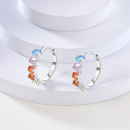 Sterling Silver Hoop Earrings – Zirconium Star Drop Style For Women’s Anniversary Jewelry Gift - ZOOMNSTORE