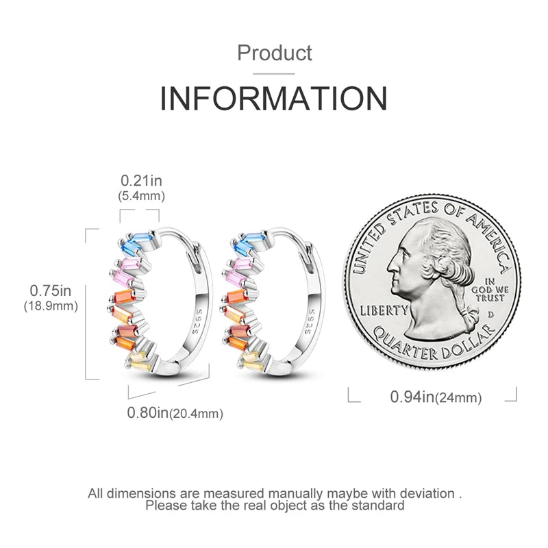 Sterling Silver Hoop Earrings – Zirconium Star Drop Style For Women’s Anniversary Jewelry Gift - ZOOMNSTORE