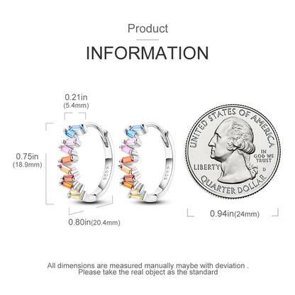 Sterling Silver Hoop Earrings – Zirconium Star Drop Style For Women’s Anniversary Jewelry Gift - ZOOMNSTORE