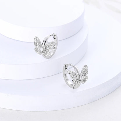 Sterling Silver Hoop Earrings – Zirconium Star Drop Style For Women’s Anniversary Jewelry Gift - ZOOMNSTORE