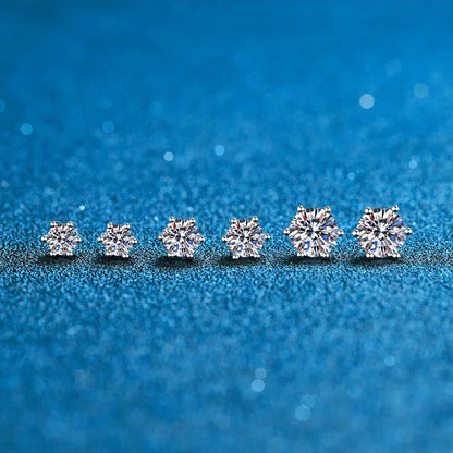GRA 100% Real Sterling Silver 2 Certificate Moissanites D VVS1 Earrings Stud Pass Diamond Tester Pen For Women Wedding Jewelry - ZOOMNSTORE
