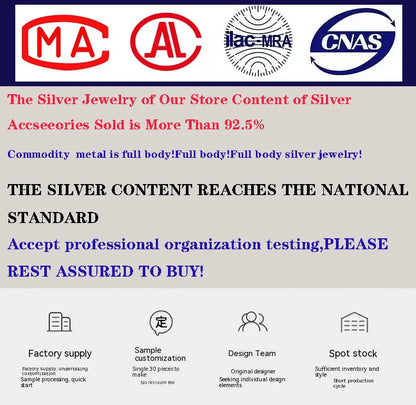 Sterling Silver Necklace - Handmade Beaded Collarbone Chain for Wedding Gift - ZOOMNSTORE