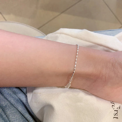 Sterling Silver Necklace - Handmade Beaded Collarbone Chain for Wedding Gift - ZOOMNSTORE