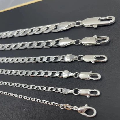 Mens 925 Sterling Silver Face Chain Necklace - Adjustable 40-75cm 2-12MM Lobster Clasp Jewelry Gift - ZOOMNSTORE