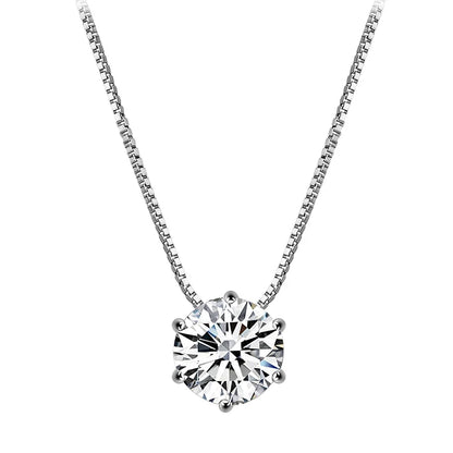 Hot 925 Sterling Silver Plated Necklace Versatile Single Sparkling AAA Zircon Clavicle Chain for Women Wedding Jewelry Wholesale - ZOOMNSTORE