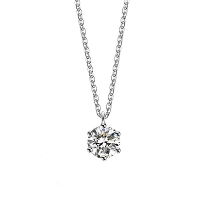 Hot 925 Sterling Silver Plated Necklace Versatile Single Sparkling AAA Zircon Clavicle Chain for Women Wedding Jewelry Wholesale - ZOOMNSTORE