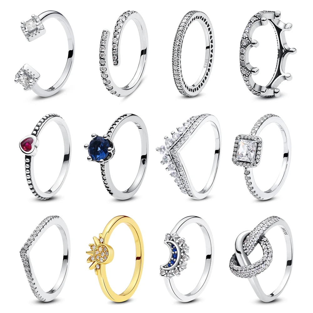 Sterling Silver Rings - 925 Silver Jewelry With Cubic Zirconia & Pave Setting - ZOOMNSTORE