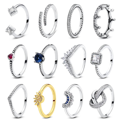 Sterling Silver Rings - 925 Silver Jewelry With Cubic Zirconia & Pave Setting - ZOOMNSTORE