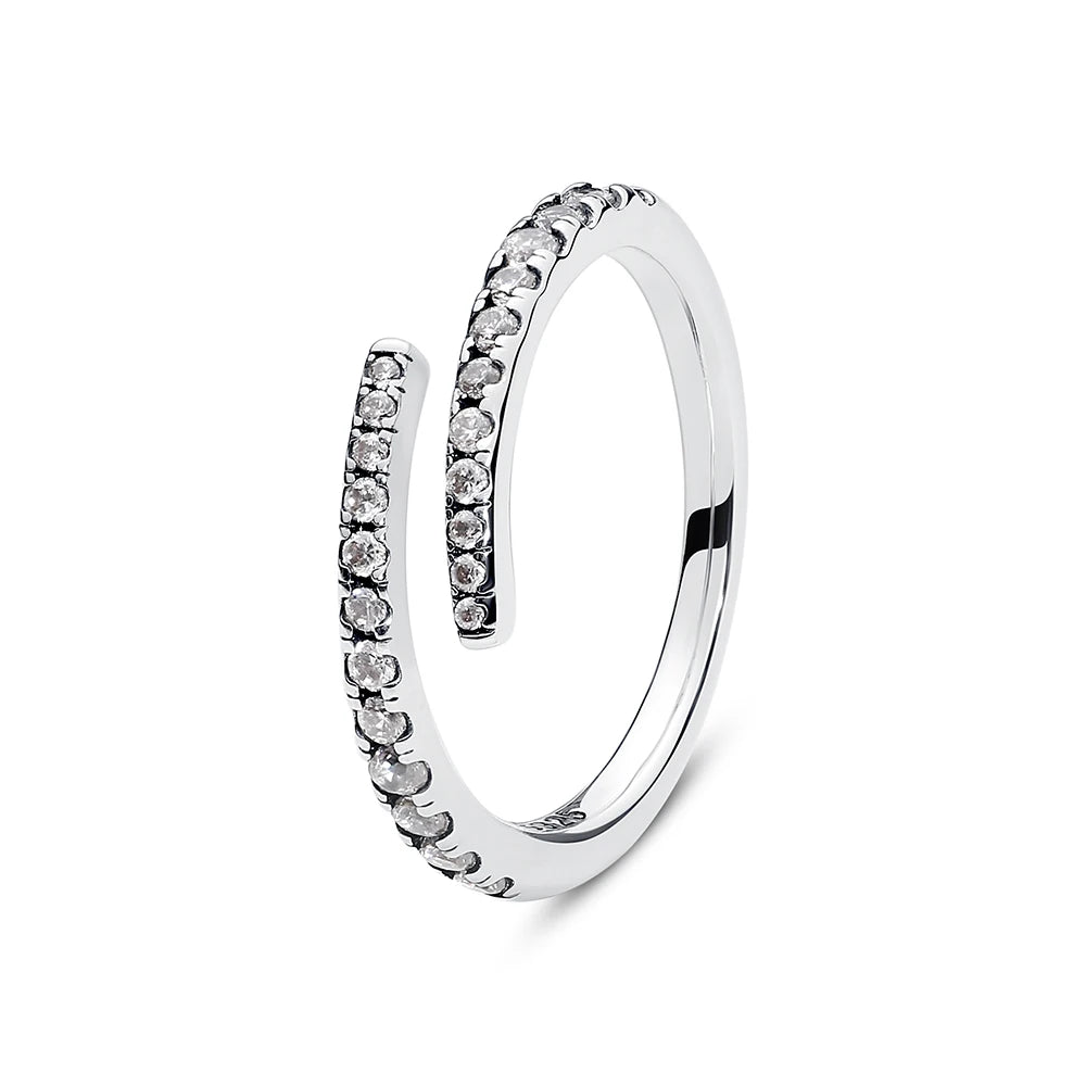 Sterling Silver Rings - 925 Silver Jewelry With Cubic Zirconia & Pave Setting - ZOOMNSTORE