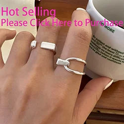 Sterling Silver Rings Adjustable Vintage Hip Hop Couples Silver Bands | Hollow Line Design - ZOOMNSTORE